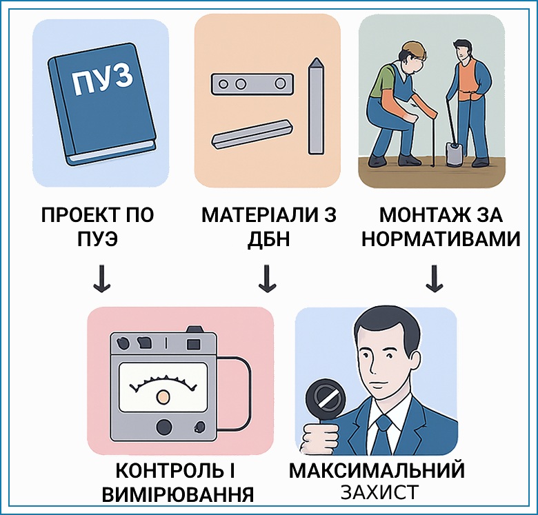 zazemlennia dlia elektroustanovok