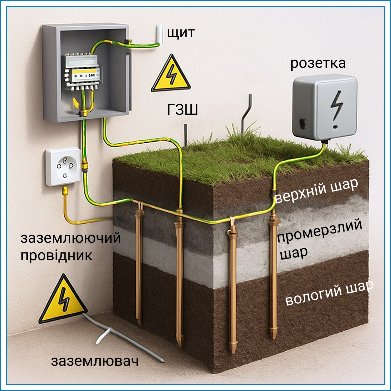 zazemlennia dlia elektroustanovok